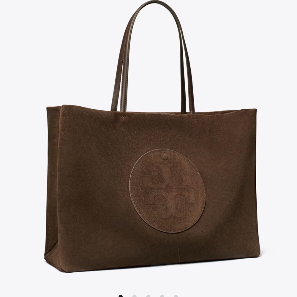 Tory Burch Dark Brown Suede Tote with Leather Handles - Picture 5 of 5